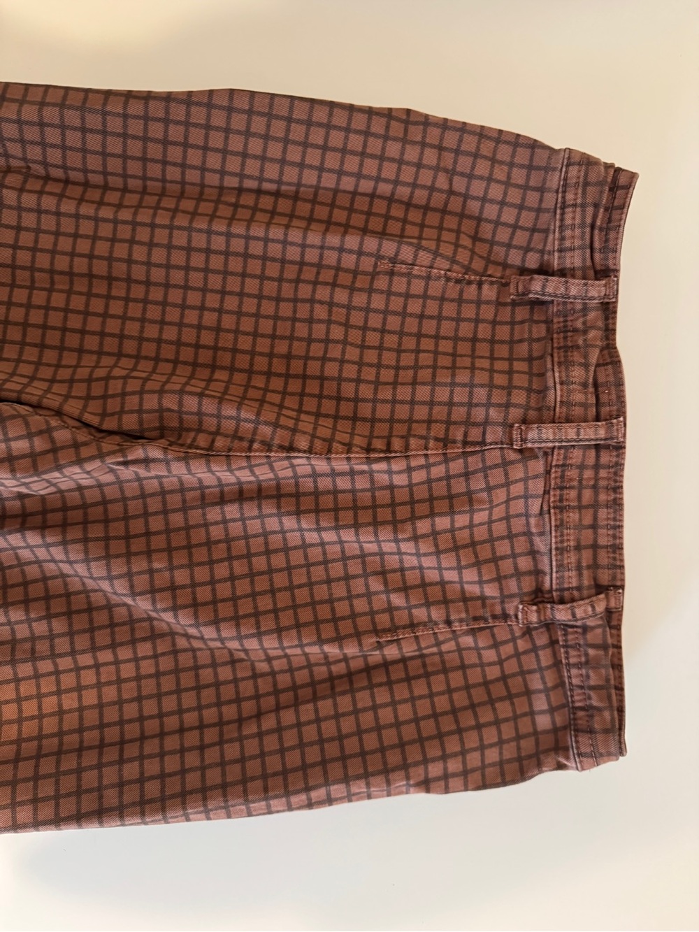 Marine Layer Orange Brown Bridget Pants in Pinecone Plaid Cropped Women Pants - Picture 4 of 5